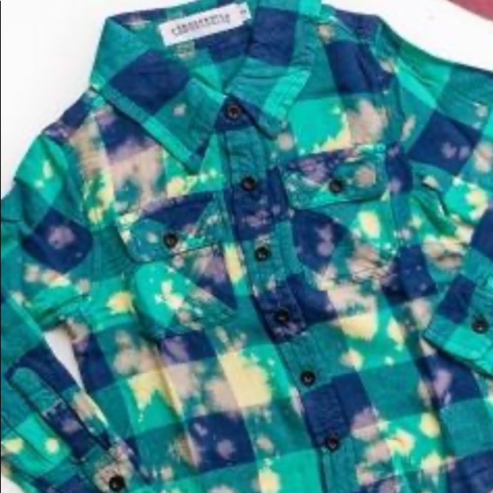 🌵❤️🌵Crazy Train Bleached Flannel Western Shirt